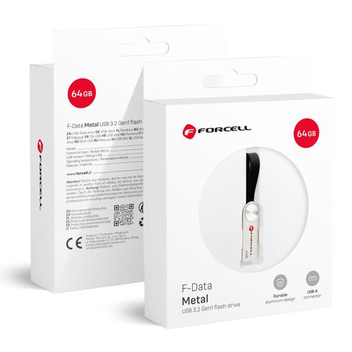 Pendrive 64GB USB 3.2 Gen 1 (USB A) Forcell F-Data Metal srebrny na Arena.pl