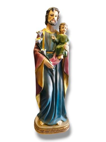 Figura Święty Józef Z Jezusem 62 Cm Ręcznie Malowana – Włoska na Arena.pl