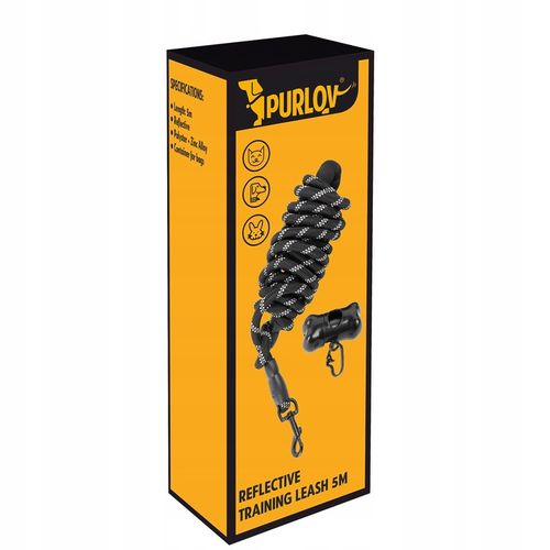 Smycz dla Dużego Psa Mocna Treningowa Linka Gruba Długa 5m + Worki na Kupy na Arena.pl