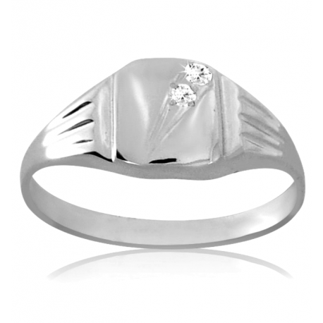 SREBRNY SYGNET Z CYRKONIAMI PRÓBA SREBRA 925 GRAWER GRATIS zdjęcie 2