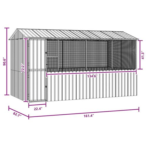 Klatka dla ptaków z przechowywaniem Antracyt 410 x 210 x 230 cm na Arena.pl