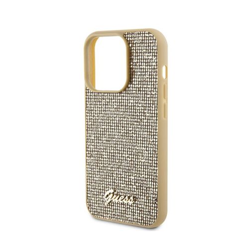 Guess Disco Metal Script - Etui iPhone 15 Pro (złoty) na Arena.pl