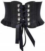 Pasek Damski Elastyczny Czarny Gorset Sznurowany