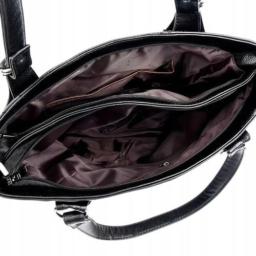 Torebka CZARNA Damska Duża A4 Miejska Pojemna Skóra Ekologiczna TORBA na Arena.pl