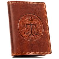 duży, skórzany portfel męski z wytłoczonym znakiem zodiaku - peterson