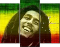 90CM 70 ZEGAR 3 ELEM BOB MARLEY SCIENNY DRUK