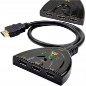 ROZDZIELACZ ROZGAŁĘŹNIK SPLITTER HUB SWITCH HDMI HD 4K 3 PORTY PRZEŁĄCZNIK