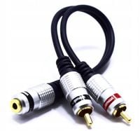 ADAPTER PRZEJŚCIÓWKA AUX GNIAZDO JACK 3,5 STEREO 2X WTYK RCA CINCH
