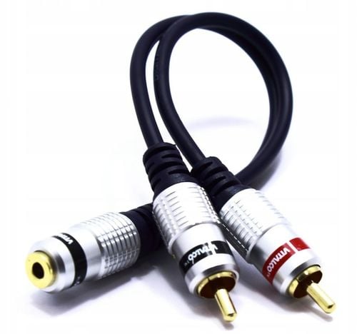 ADAPTER PRZEJŚCIÓWKA AUX GNIAZDO JACK 3,5 STEREO 2X WTYK RCA CINCH na Arena.pl