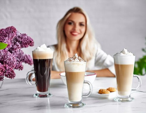 Szklanki Caffe Latte GLASMARK 6szt do kawy latte na stópce 250ml na Arena.pl