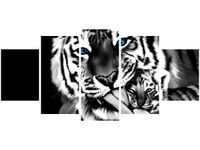 70CM 150CM OBRAZ 5 ELEM TYGRYSY ŚCIENNY