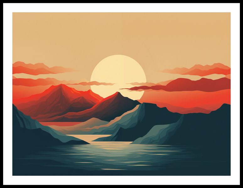 Plakat 80x60cm Zachód Słońca nad Górami zdjęcie 3