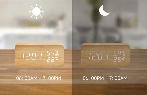 ZEGAR Temperatura BUDZIK Klaskacz GŁOS DREWNIANY na Arena.pl