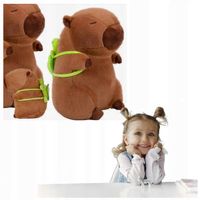 MASKOTKA KAPIBARA Z PLECAKIEM ŻÓŁW PLUSZAK DUŻY XL 30CM PLUSZOWY MIŚ