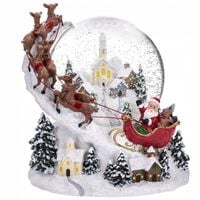 SZKLANA KULA ŚNIEŻNA 20CM Z POZYTYWKA ŚWIĄTECZNA ZE ŚNIEGIEM ŚWIĘTY MIKOŁAJ