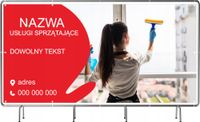 BANER REKLAMOWY na siatce mesh 200x100 cm USŁUGI SPEZATJĄCE SPRZĄTANIE