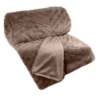 Koc futrzany KATE 150x200 c. beżowy miękki ciepły i puszysty 3D