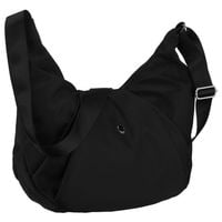 czarna torebka damska z poliestru zamykana suwakiem - peterson