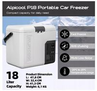 ALPICOOL P18 LODÓWKO-ZAMRAŻARKA TURYSTYCZNA 18L 12-24V SZARA -20 do +20_