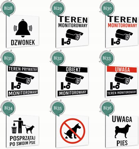 Tabliczka DIBOND TEREN MONITOROWANY BIAŁA Tablica nierdzewna NADRUK UV na Arena.pl