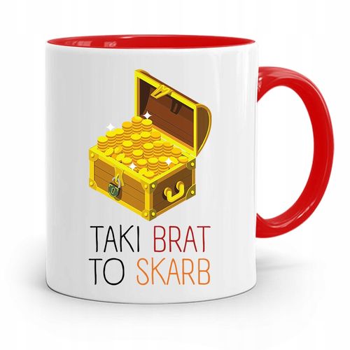 Kubek Czerwony Dla Brata Taki Brat To Skarb Z Nadrukiem Ze Zdjęciem na Arena.pl