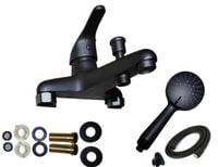 CZARNA BTERIA WANNOWA NAWANNOWA 2-OTWOROWA 145mm ZESTAW PRYSZNICOWY