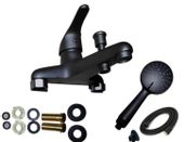 CZARNA BTERIA WANNOWA NAWANNOWA 2-OTWOROWA 145mm ZESTAW PRYSZNICOWY