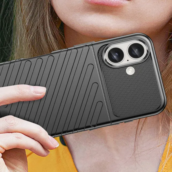 etui silikonowe thunder case do iphone 16 plus - czarne zdjęcie 5