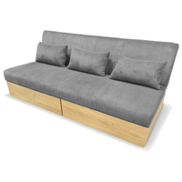 Sofa wypoczynkowa Daisy sztruks szara z funkcją spania i pojemnikami