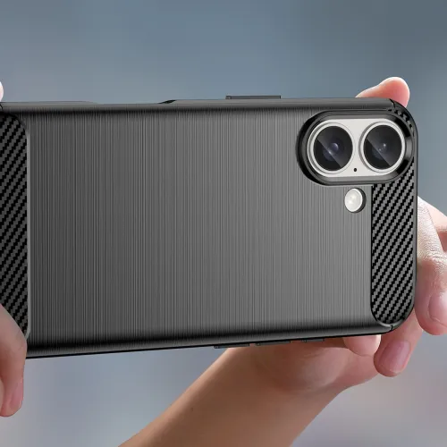 etui silikonowe carbon case do iphone 16 plus - czarne na Arena.pl