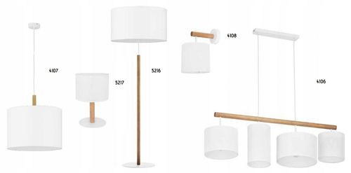 KINKIET OPRAWA ŚCIENNA TK LIGHTING DEVA WHITE 4108 E27 BIAŁY/SOSNA na Arena.pl