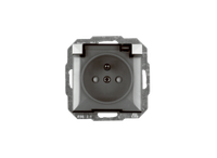 PERŁA GNIAZDO POJEDYNCZE P/T Z/U IP44 CZARNY M. KLAPKA DYMNA - E+9002658