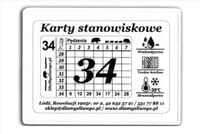 Karty stanowiskowe - karnety czarno-białe na 21-34 myśliwych na polowanie z