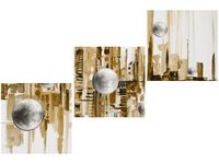 70 90CM OBRAZ 3 ELEM MIASTO ZE SNU SEPII ŚCIENNY DRUK PŁÓTNO