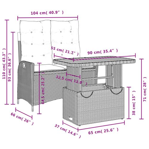 2-cz. zestaw mebli ogrodowych z poduszkami, beżowy, polirattan na Arena.pl