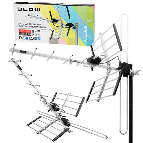 ANTENA ZEWNĘTRZNA KIERUNKOWA TV NAZIEMNEJ COMBO MUX8 DVB-T2 4K ULTRA HD LTE na Arena.pl