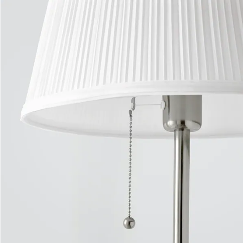 Lampa podłogowa stojąca do sypialni salonu 155 cm IKEA ÅRSTID srebrno biała na Arena.pl