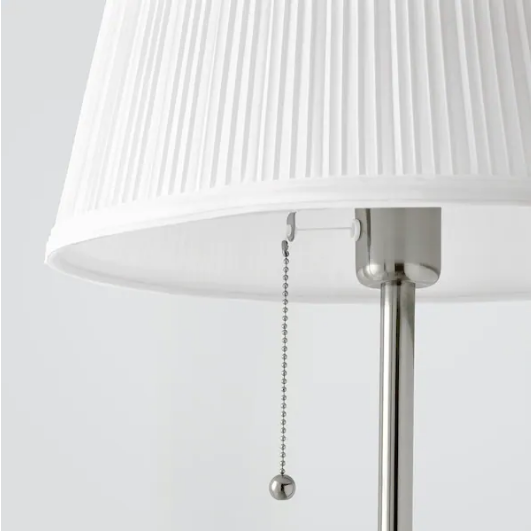Lampa podłogowa stojąca do sypialni salonu 155 cm IKEA ÅRSTID srebrno biała zdjęcie 2