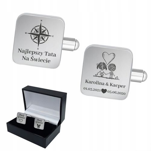 Prezent Dzień Ojca Spinki do mankietów z grawerem na Arena.pl