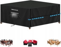 POKROWIEC NA MEBLE OGRODOWE PLANDEKA NA STÓŁ KRZESŁA WODOODPORNY 220x220x90