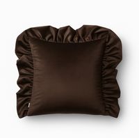 Dekoracyjna poszewka welurowaz falbaną Werona Belle – brązowa