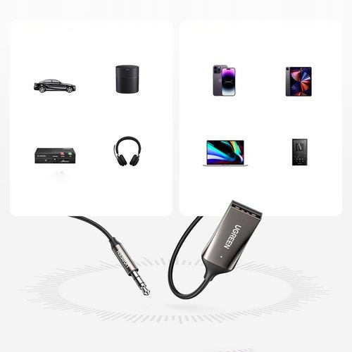 UGREEN TRANSMITER ADAPTER SAMOCHODOWY USB BLUETOOTH 5.0 KABEL AUX na Arena.pl