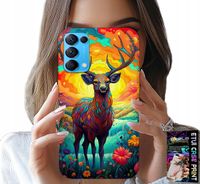 ETUI DO OPPO RENO5 4G 5G - KOLOROWE WZORY JELEŃ ŁOŚ ZWIERZĘTA LEŚNE