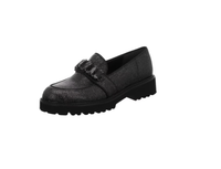 Gabor Mokasyny damskie - Glitter Crash - rozmiar 38,5 - Czarne, skórzane