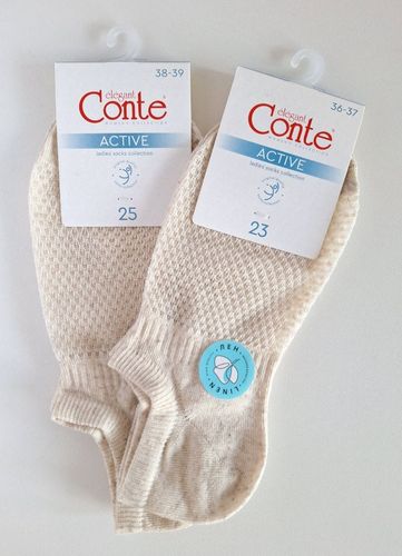 STOPKI ACTIVE AŻUROWE LEN 39-41 beżowy na Arena.pl