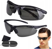 Czarne Okulary Sportowe Przeciwsłoneczne Rower Męskie Polaryzacyjne FILTR