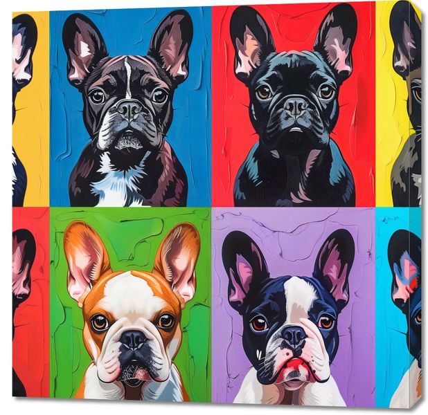 Obraz 90x90cm Buldogi Francuskie zdjęcie 1