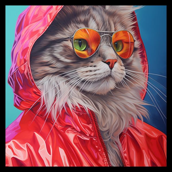 Plakat 30x30cm Kot w Stylu zdjęcie 2