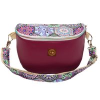 Torebka-Nerka Ciemnofioletowa z Geometrycznym Motywem – 3w1 Handmade