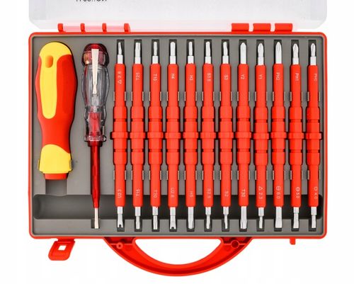 ZESTAW WKRĘTAKÓW ŚRUBOKRĘTY IZOLOWANE 25 ROZMIARÓW + WALIZKA DLA na Arena.pl